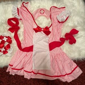 Halloween Costume Candy Stripe Nurse Outfit